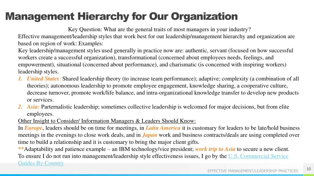 management hierarchy for our organization 2