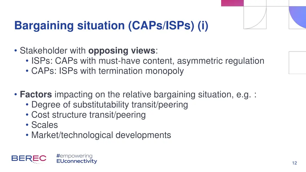 bargaining situation caps isps i