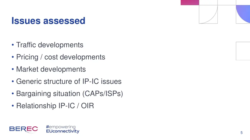issues assessed