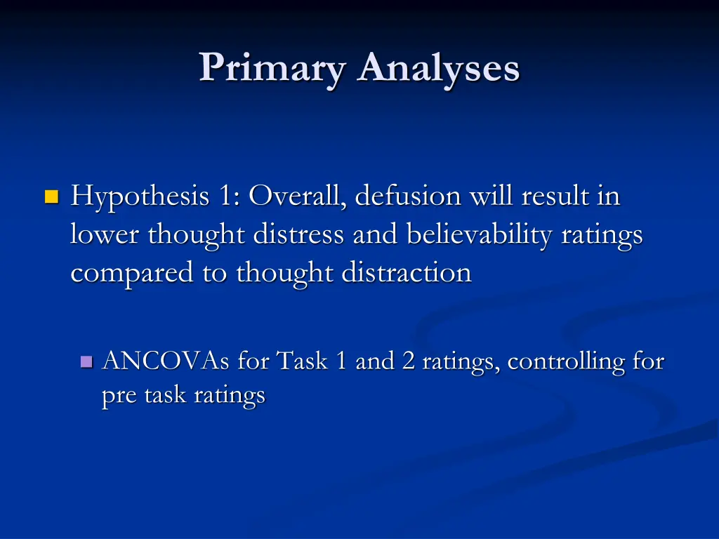 primary analyses