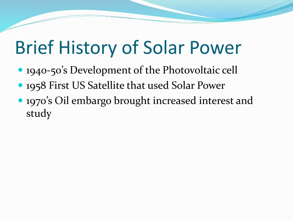 brief history of solar power