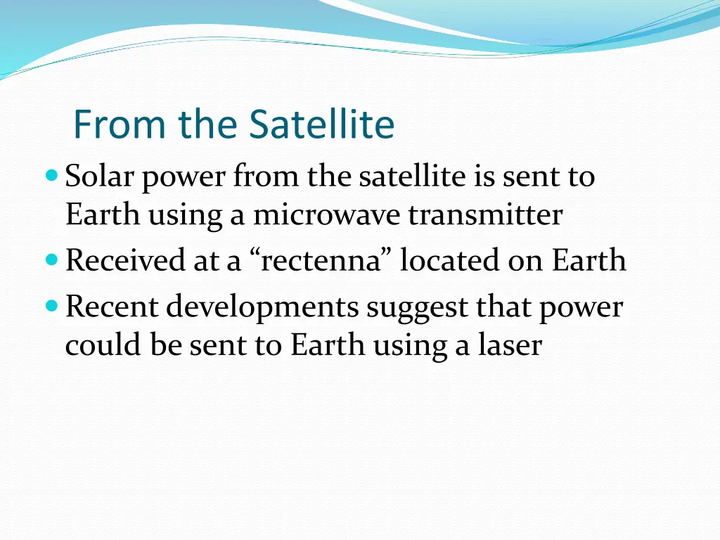 from the satellite solar power from the satellite