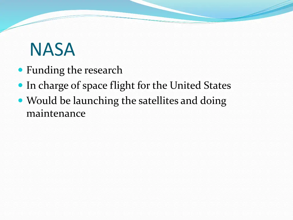 nasa funding the research in charge of space