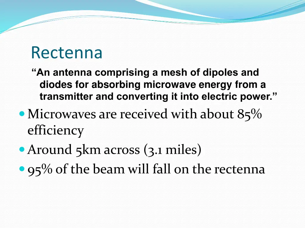 rectenna an antenna comprising a mesh of dipoles