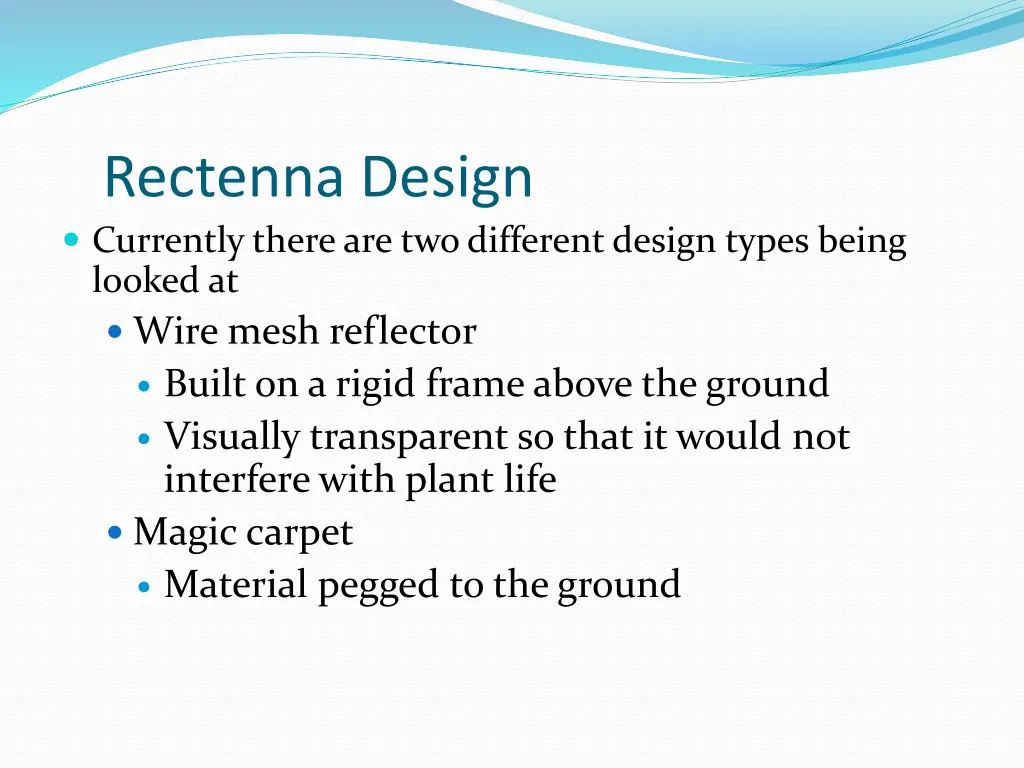 rectenna design currently there are two different