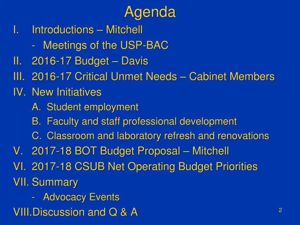 agenda