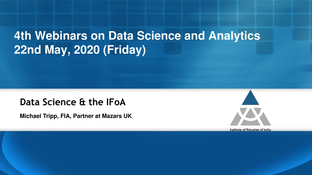 4th webinars on data science and analytics 22nd