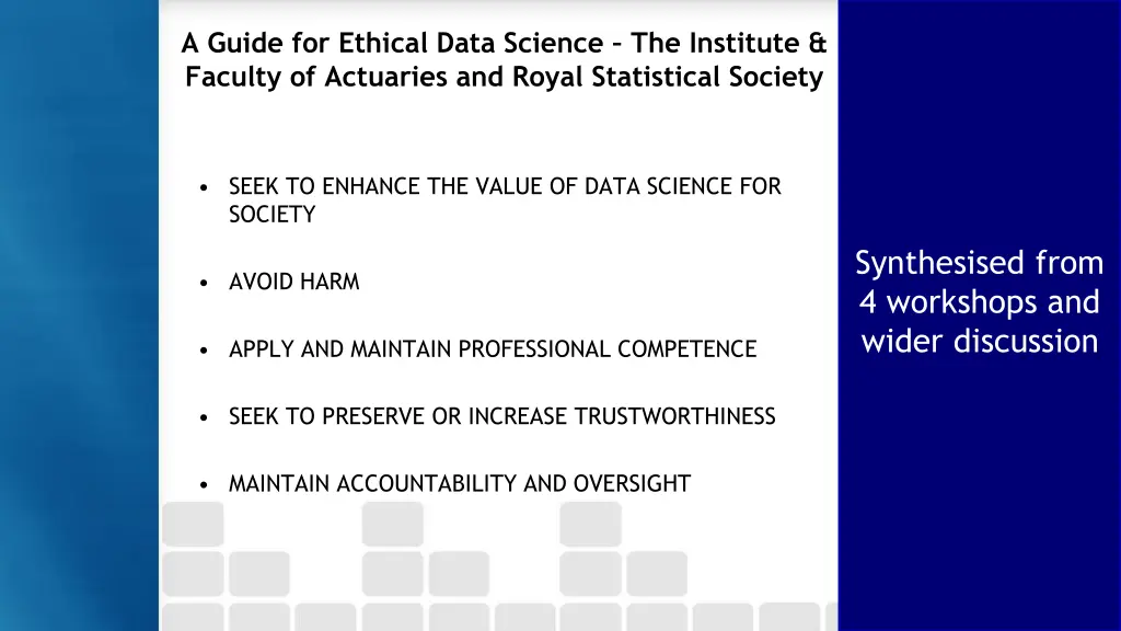 a guide for ethical data science the institute