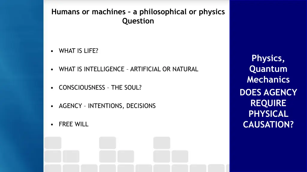 humans or machines a philosophical or physics