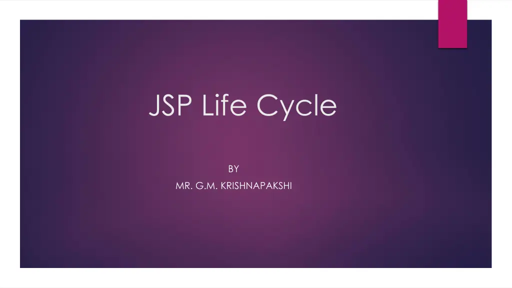 jsp life cycle
