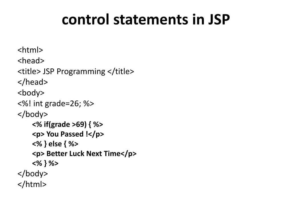 control statements in jsp