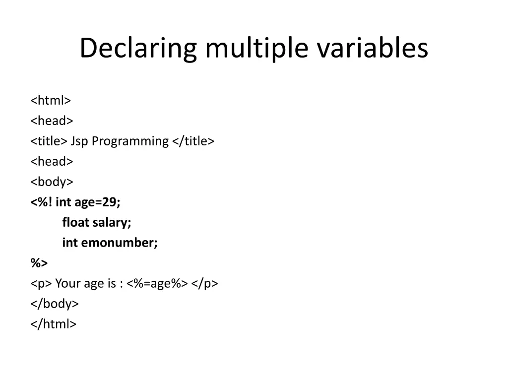 declaring multiple variables