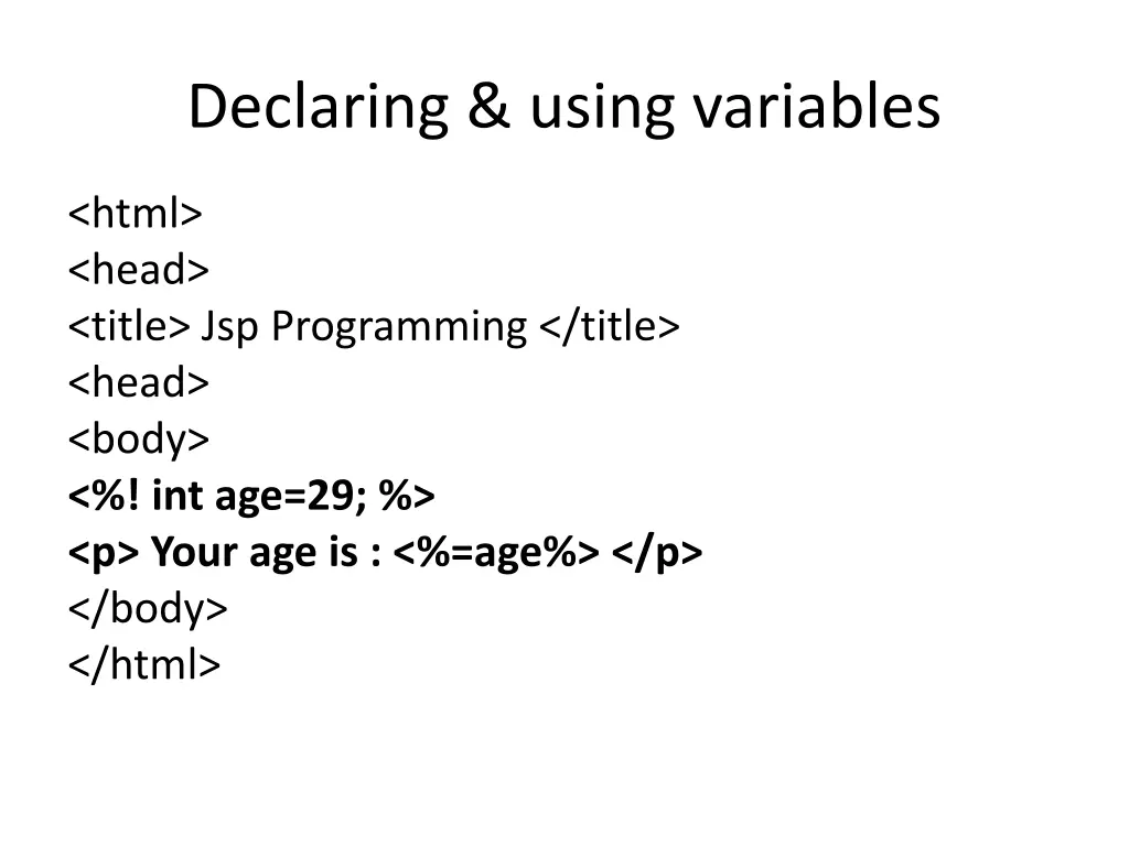 declaring using variables