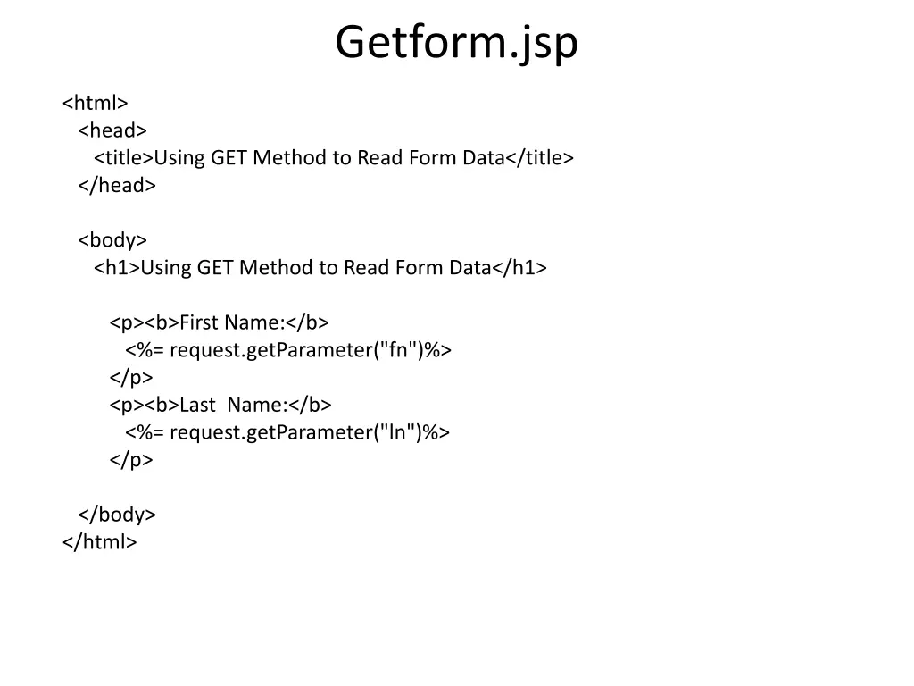 getform jsp