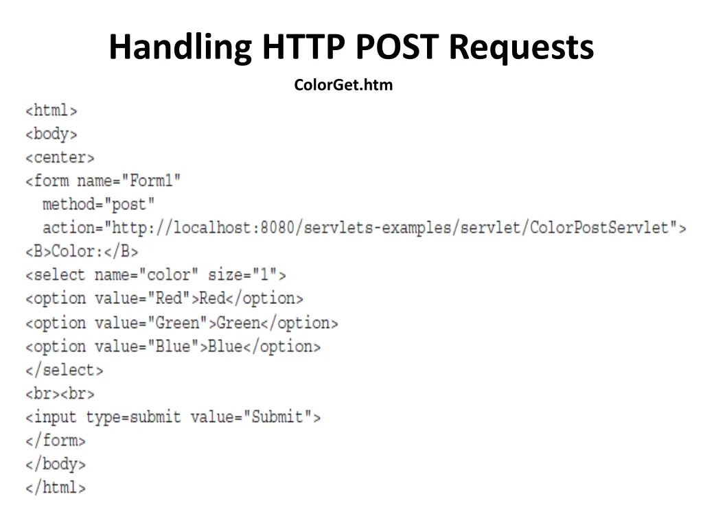 handling http post requests colorget htm