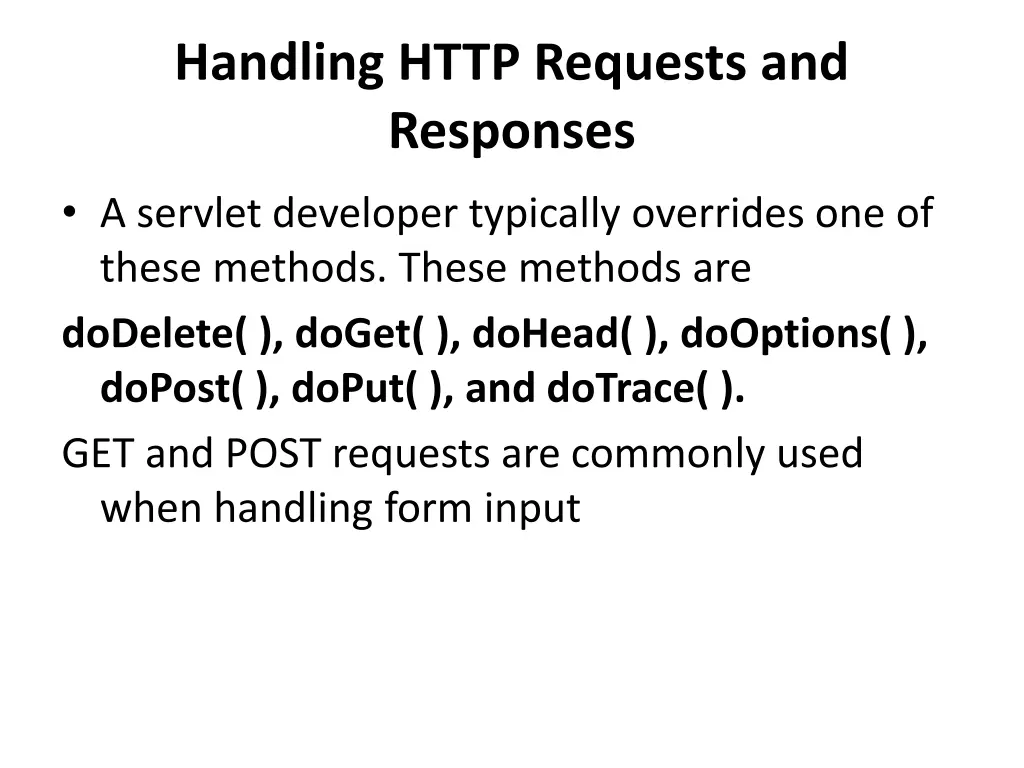 handling http requests and responses