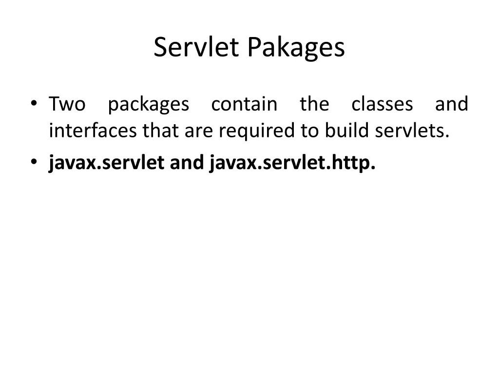 servlet pakages