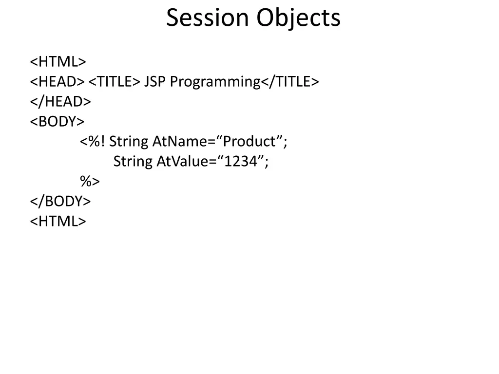session objects