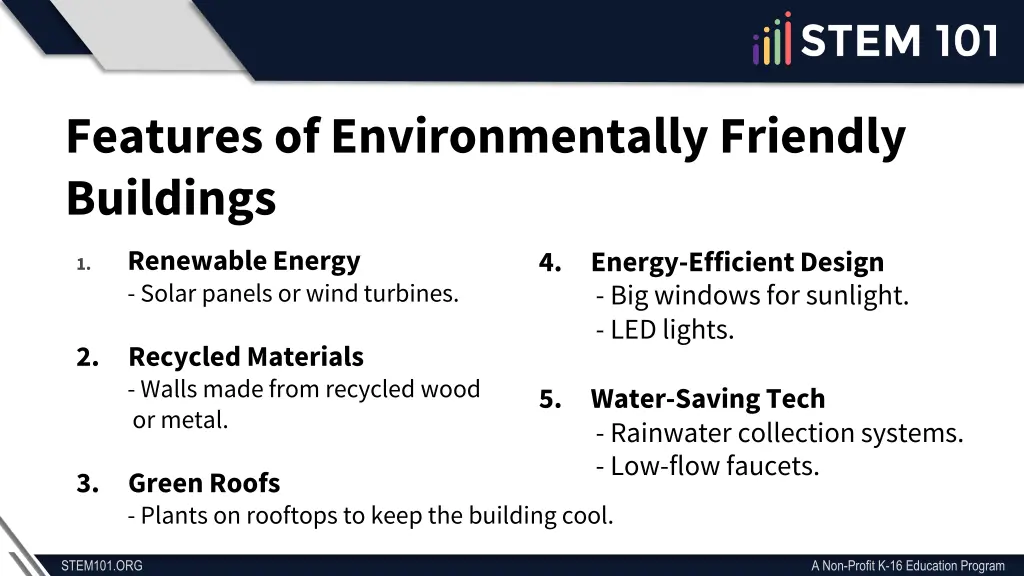 features of environmentally friendly buildings