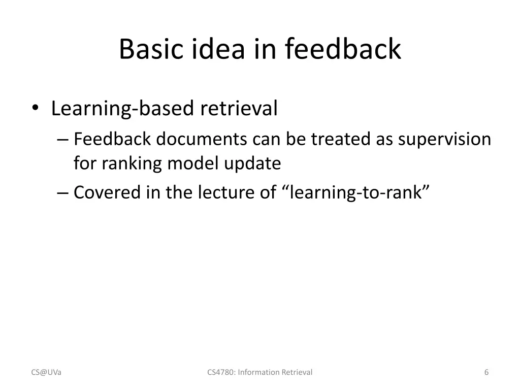 basic idea in feedback 1