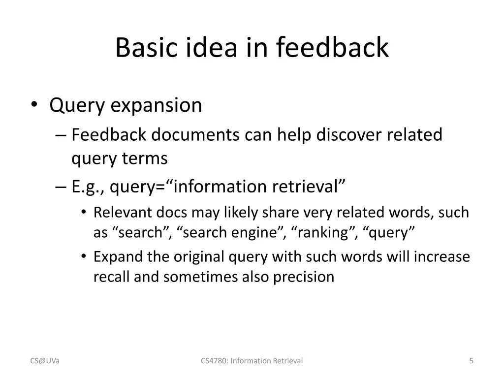 basic idea in feedback