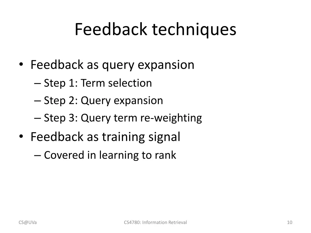 feedback techniques