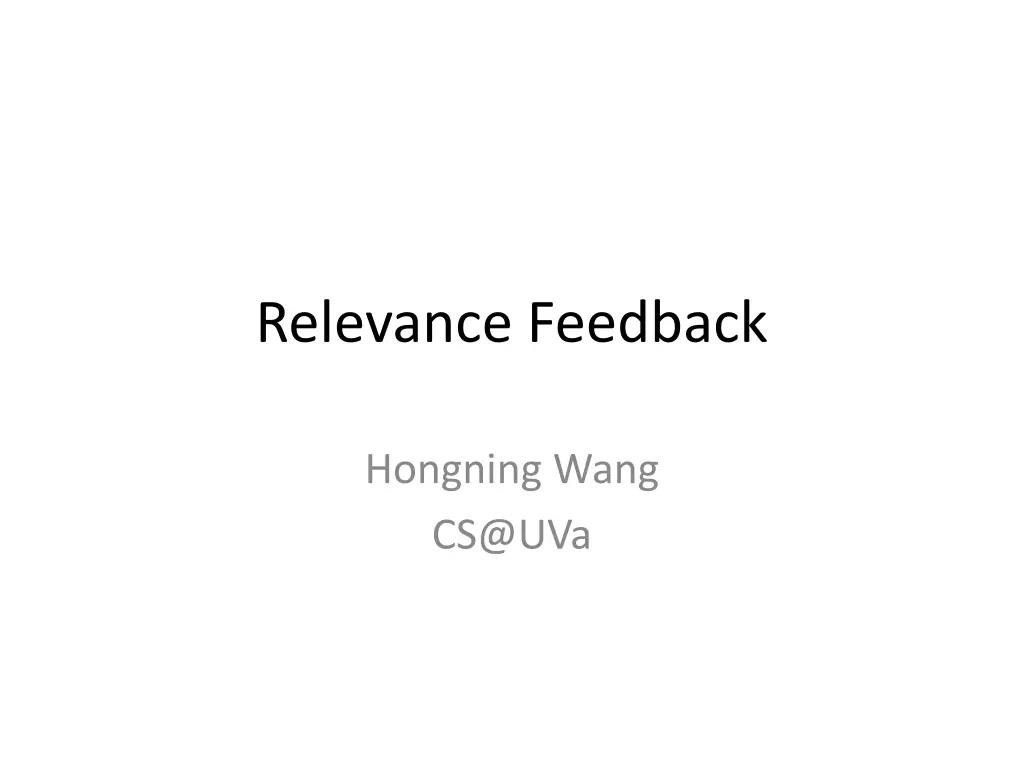 relevance feedback
