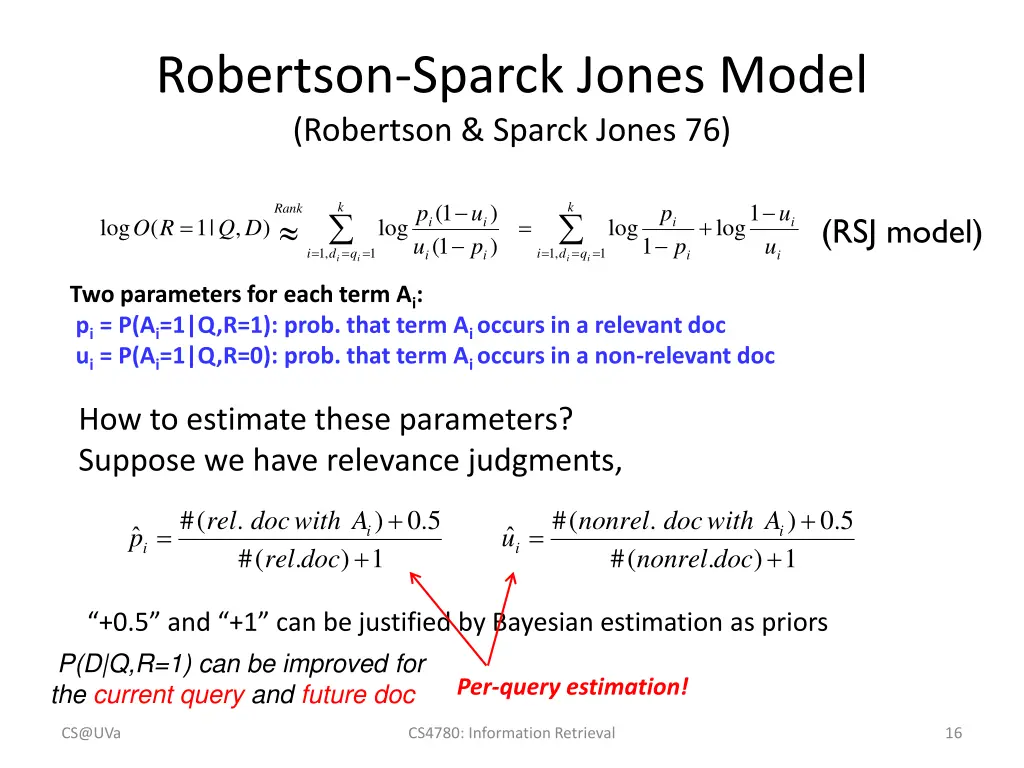 robertson sparck jones model robertson sparck