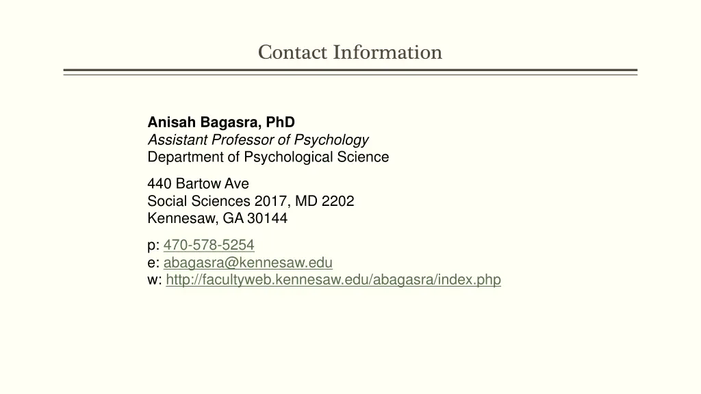 contact information