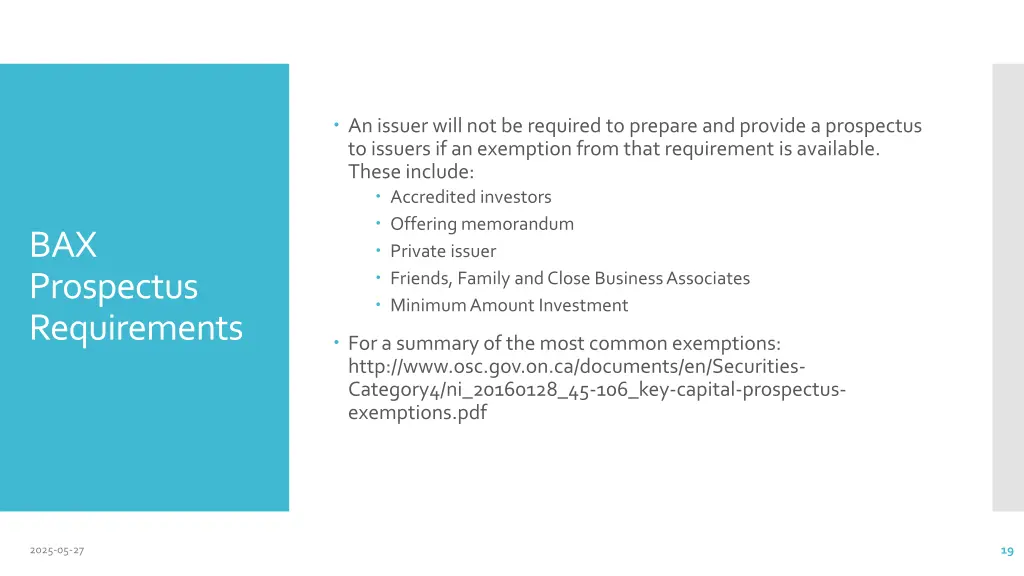 an issuer will not be required to prepare