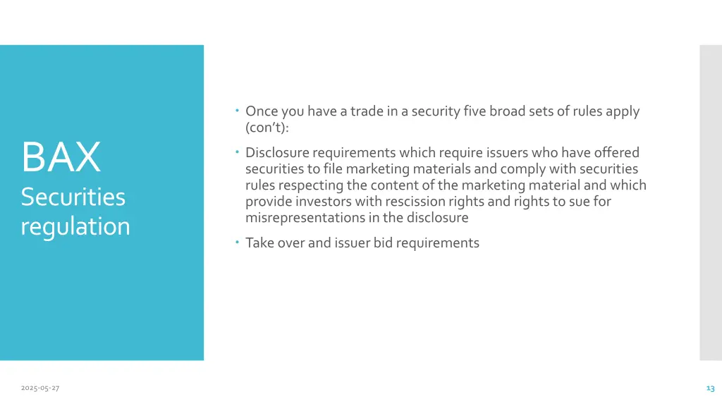 once you have a trade in a security five broad