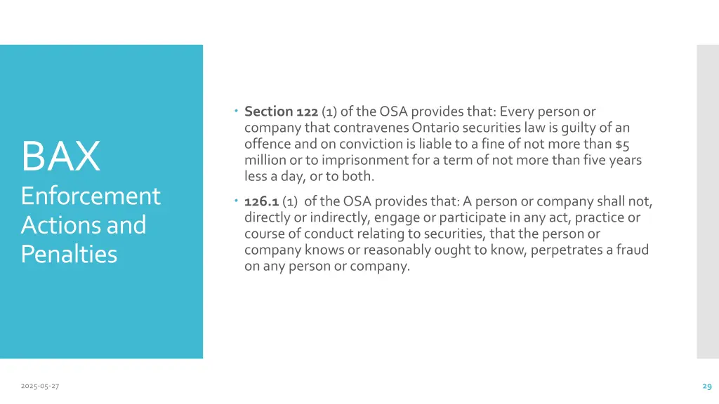 section 122 1 of the osa provides that every