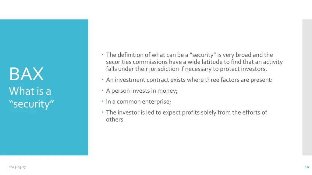 the definition of what can be a security is very
