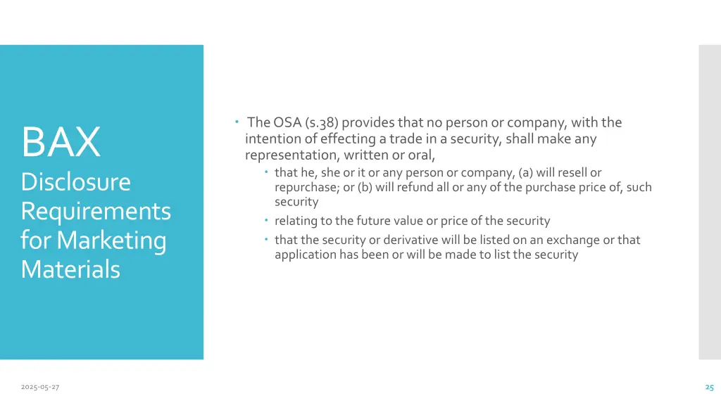 the osa s 38 provides that no person or company