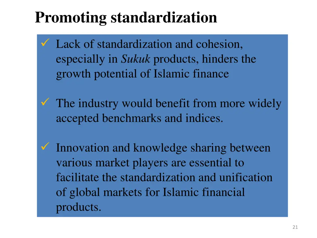 promoting standardization