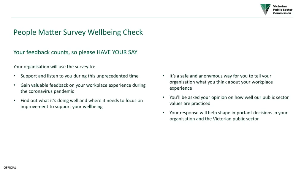 people matter survey wellbeing check