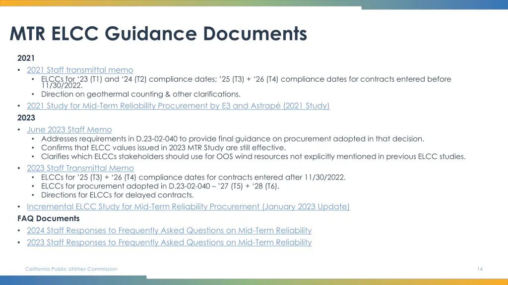 mtr elcc guidance documents