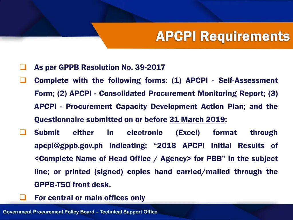 apcpi requirements apcpi requirements