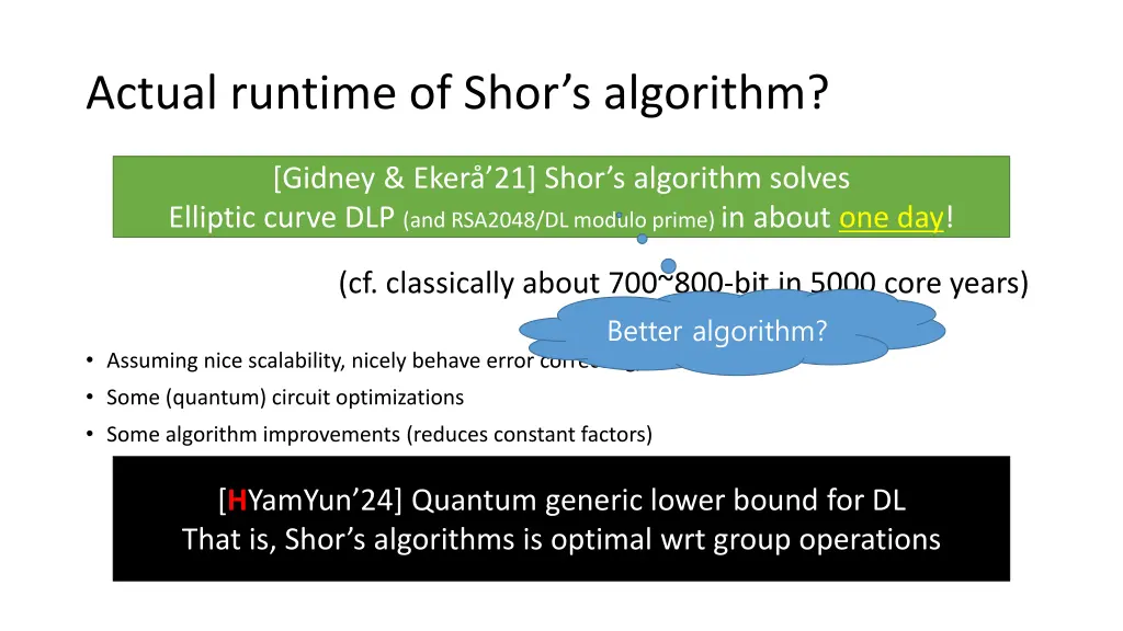 actual runtime of shor s algorithm
