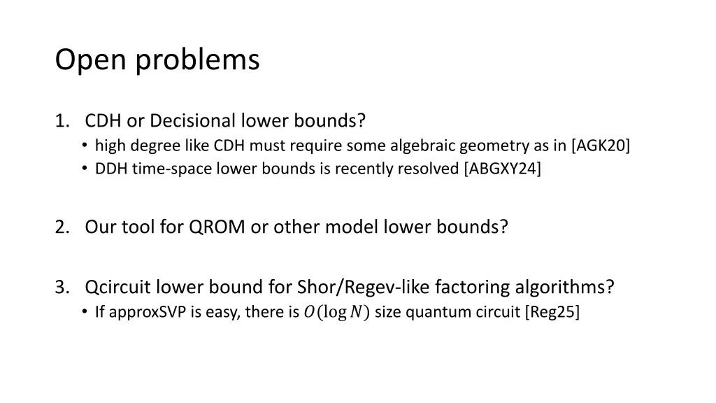 open problems
