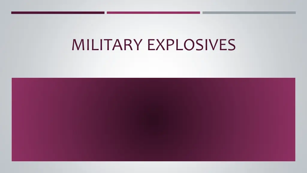 military explosives