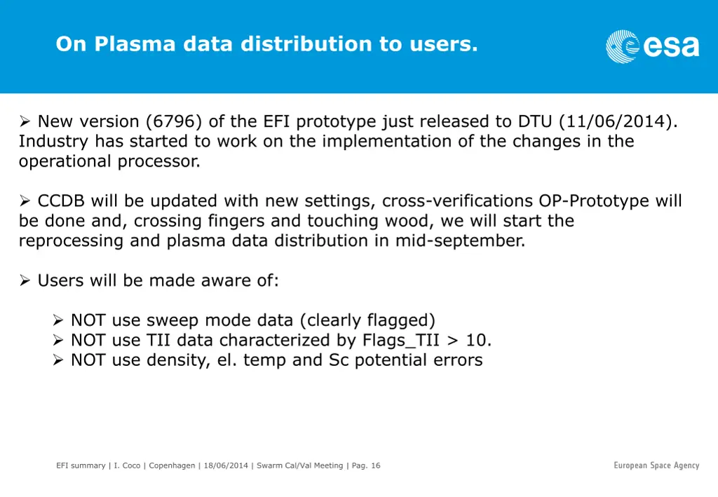 on plasma data distribution to users