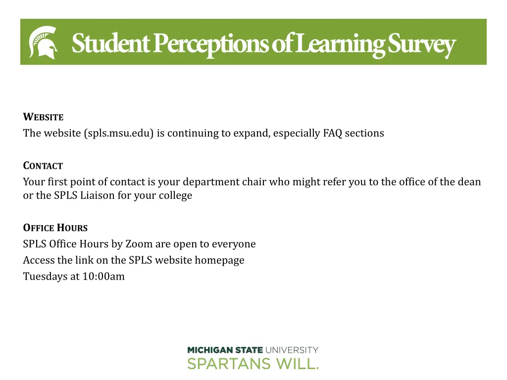 w ebsite the website spls msu edu is continuing