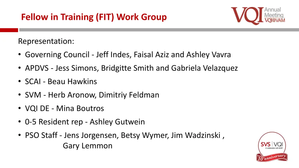 fellow in training fit work group