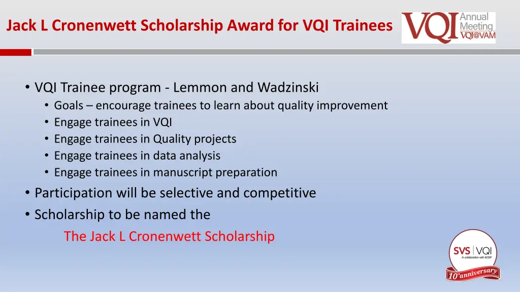 jack l cronenwett scholarship award