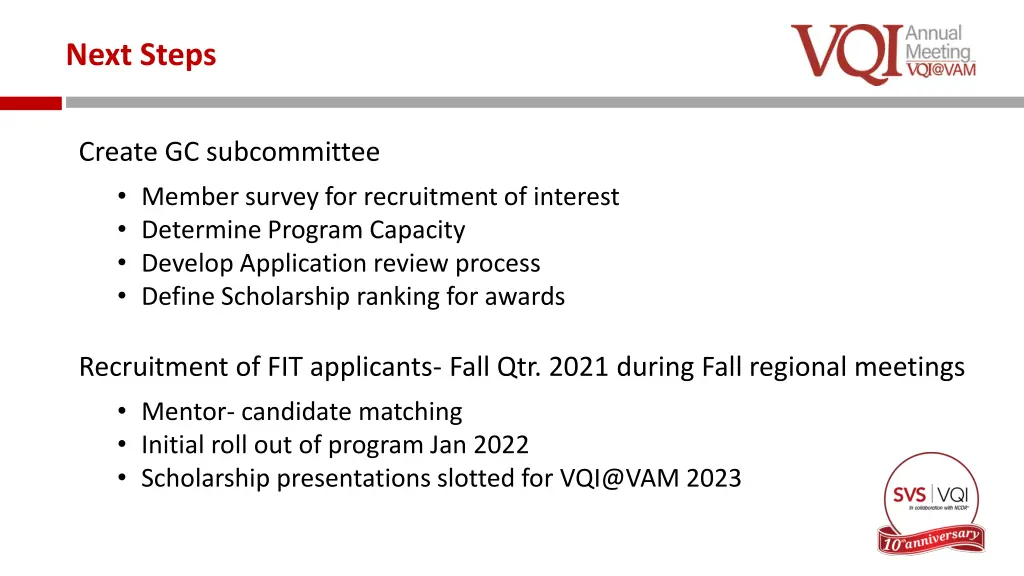next steps