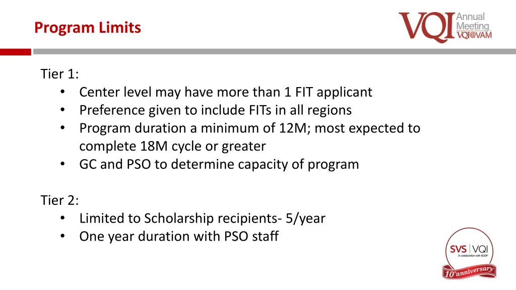 program limits