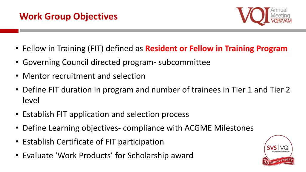 work group objectives
