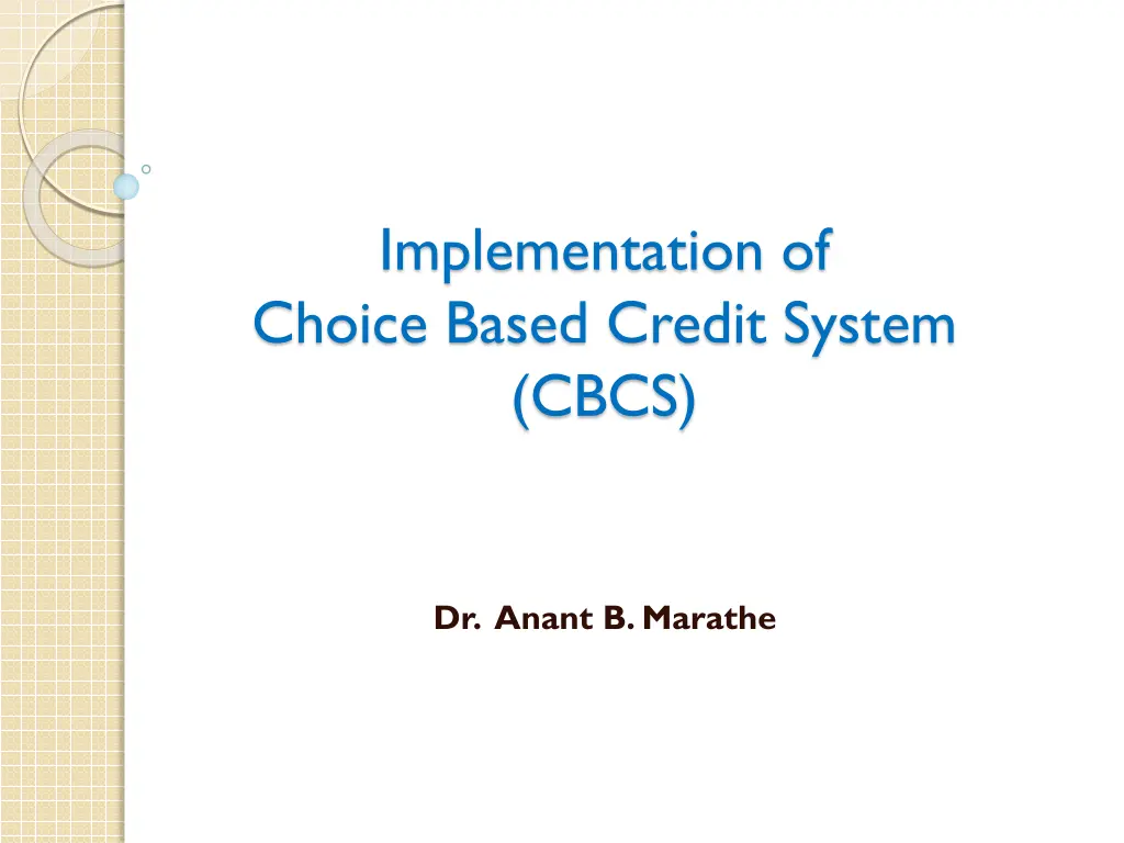 implementation of choice based credit system cbcs