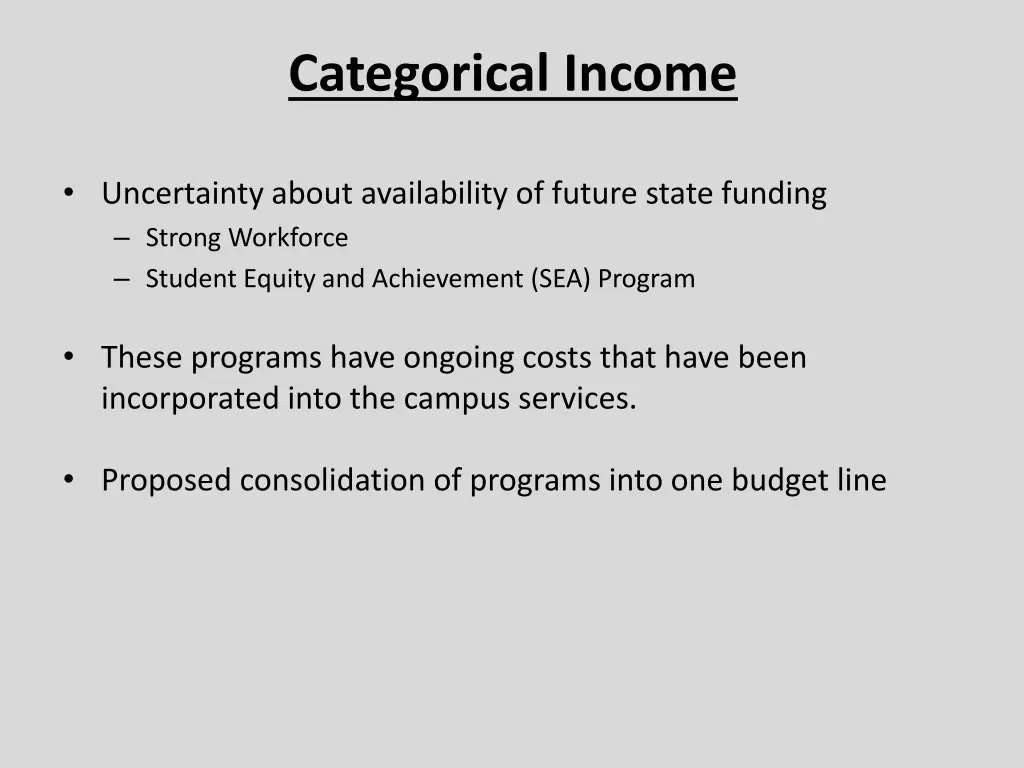 categorical income